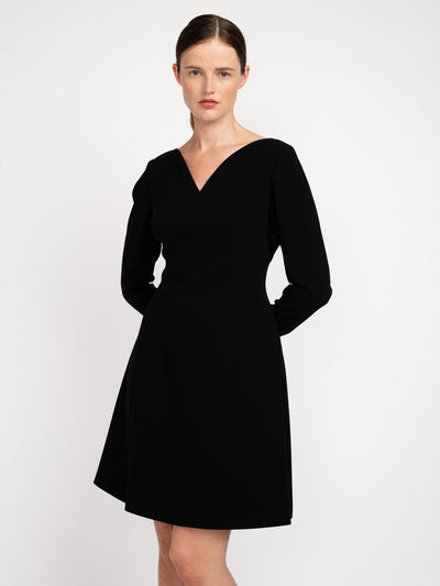 Long-sleeved dress, black