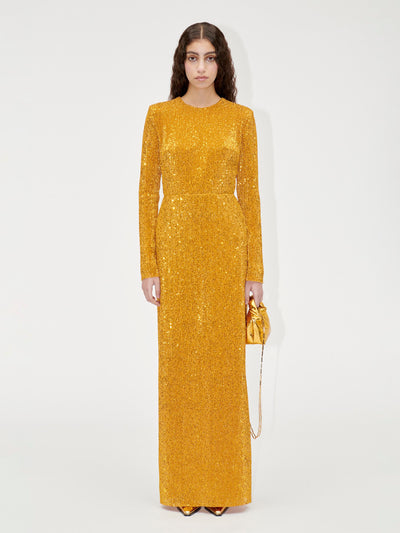Carson evening dress, gold