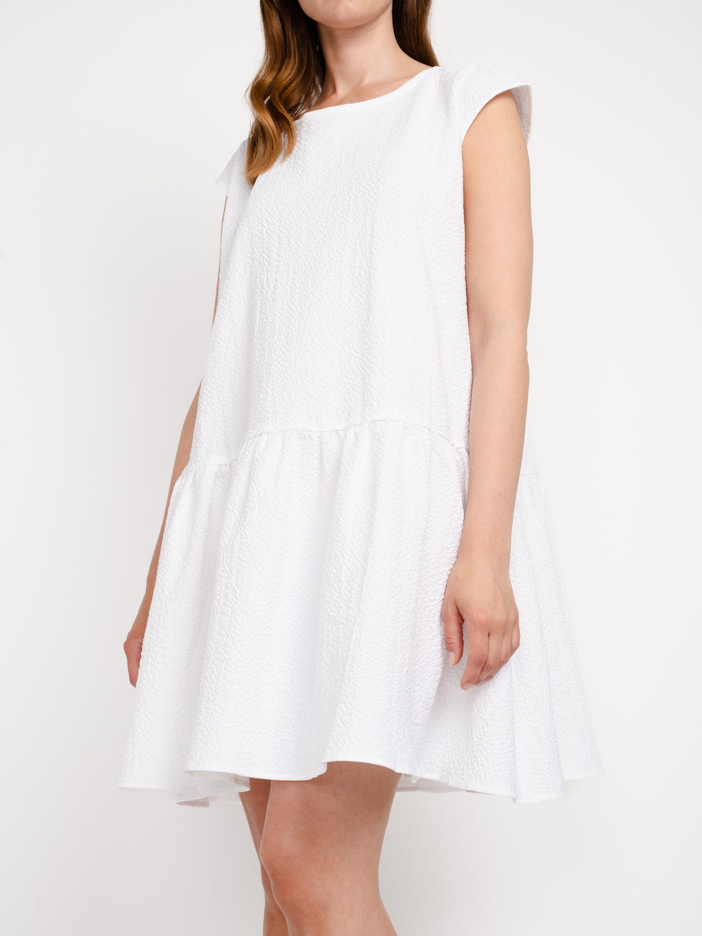 Paperbag dress, white