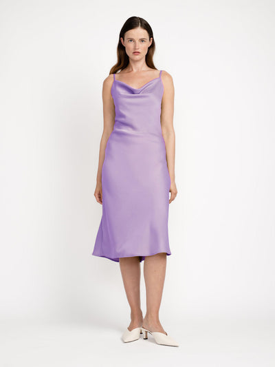 Wave cocktail dress, lavender