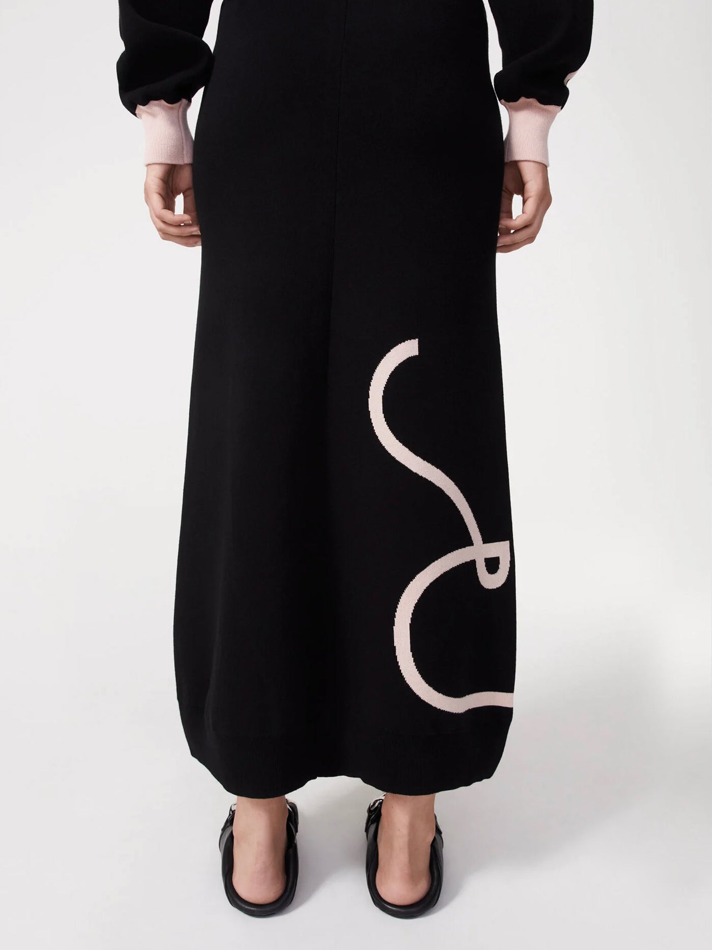 Orma knitted skirt, black