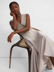 Drapeerattu mekko, beige